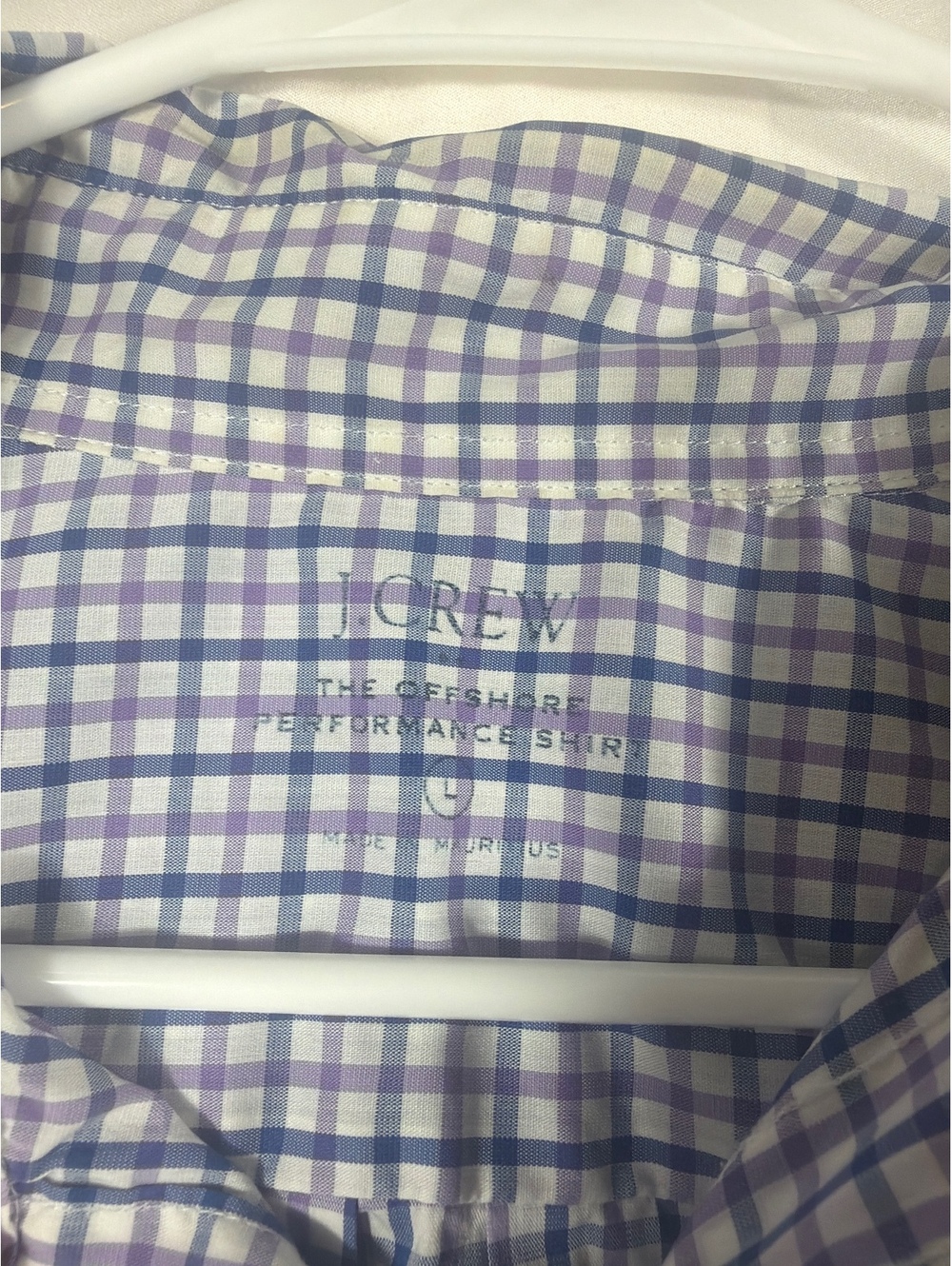 J.Crew The Offshore Performance Shirt Blue and Purple Check Button-Down - Picture 5 of 6